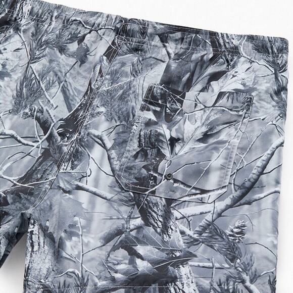 PacSun Grey Camo Swim Trunks Men’s Medium 4.5” Inseam 15” Outseam NEW - Picture 5 of 11
